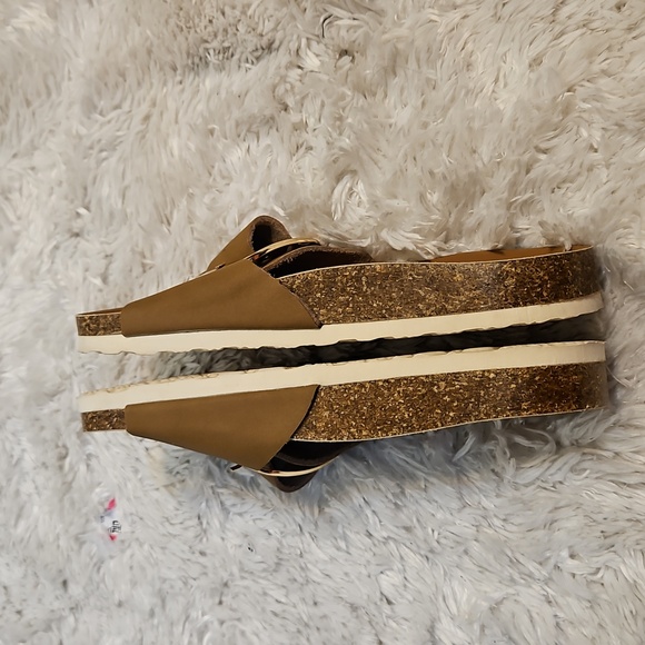 Project Cloud Womens US 6 EU 37 Brown Buckle Slide Sandals Comfort - Picture 6 of 8